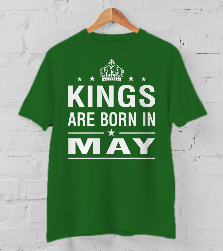 Kings Are Born In May Crown Stars T-Shirt