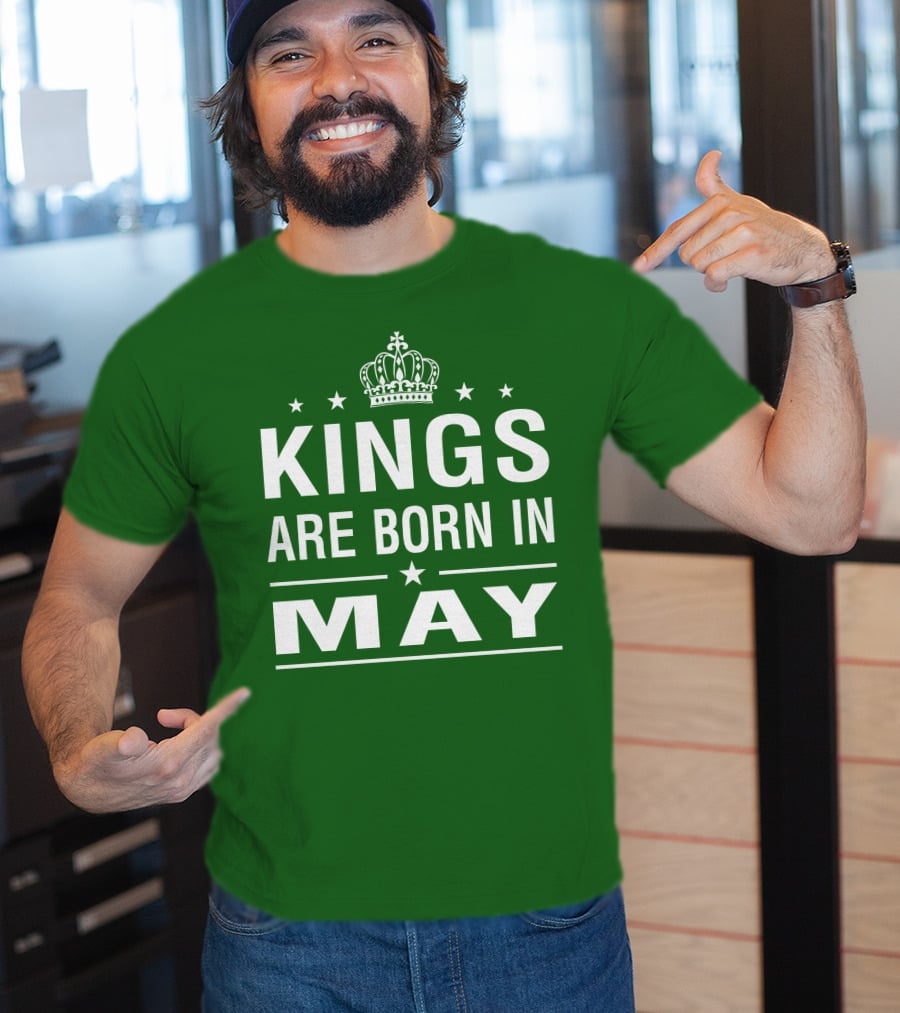 Kings Are Born In May Crown Stars T-Shirt