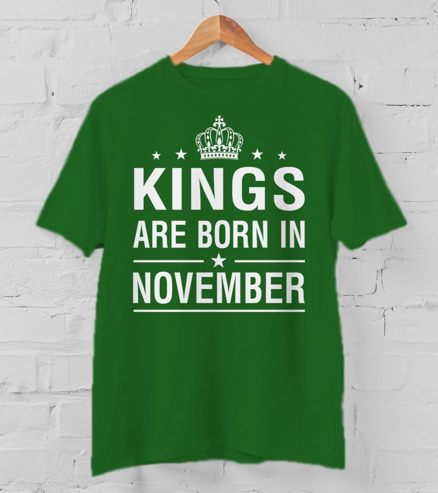 Kings Are Born In November Crown Stars T-Shirt