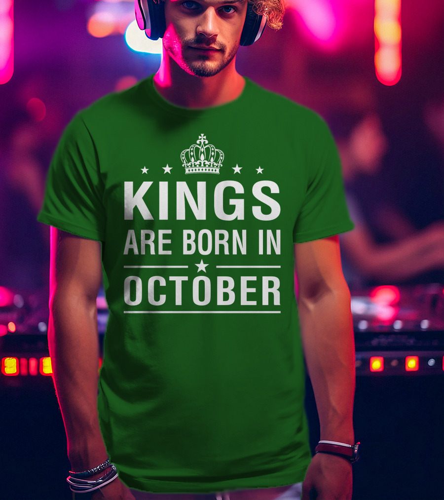 Kings Are Born In October Crowned T-Shirt