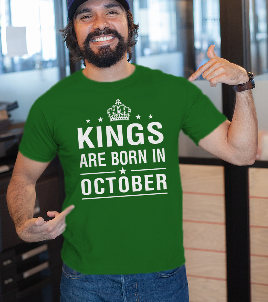 Kings Are Born In October Crowned T-Shirt