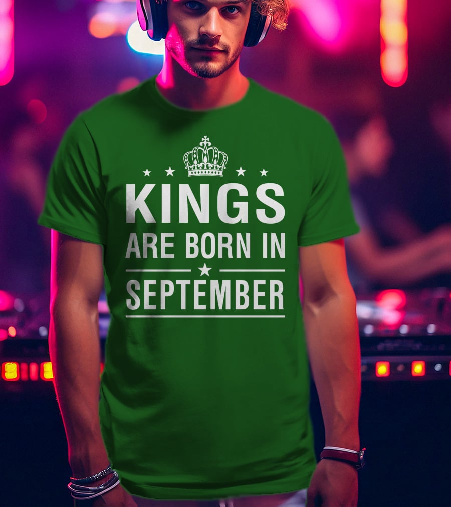 Kings Are Born In September Crown And Stars T-Shirt