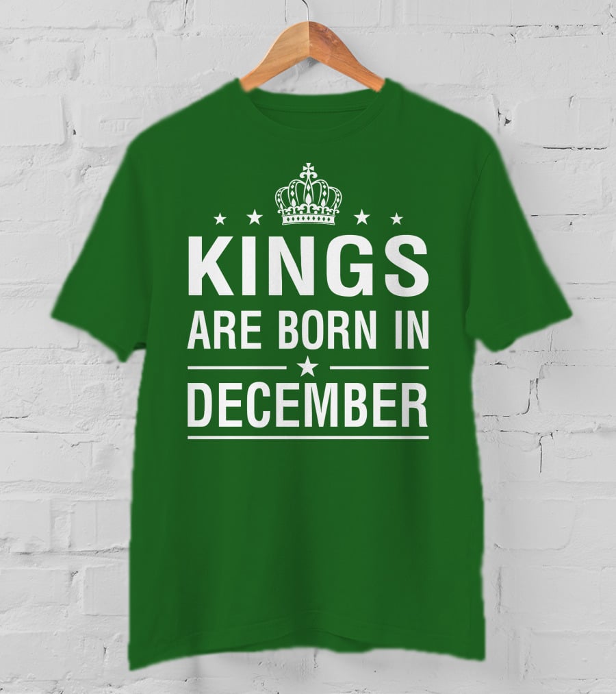 Kings Are Born In December Crown Stars T-Shirt