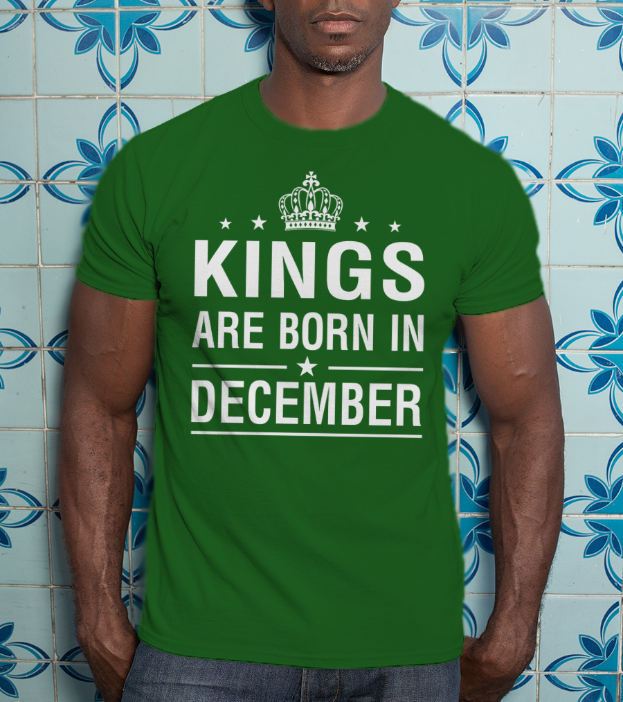Kings Are Born In December Crown Stars T-Shirt