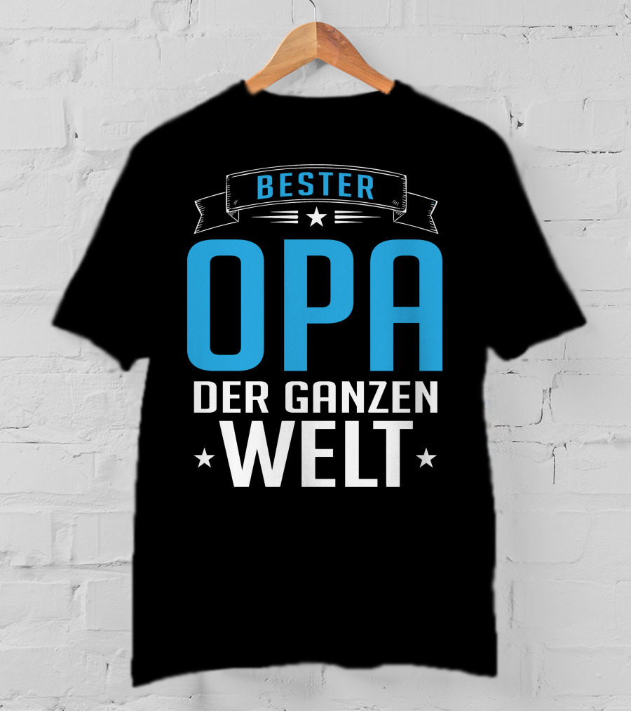 Bester Opa Der Ganzen Welt Stars Banner T-Shirt