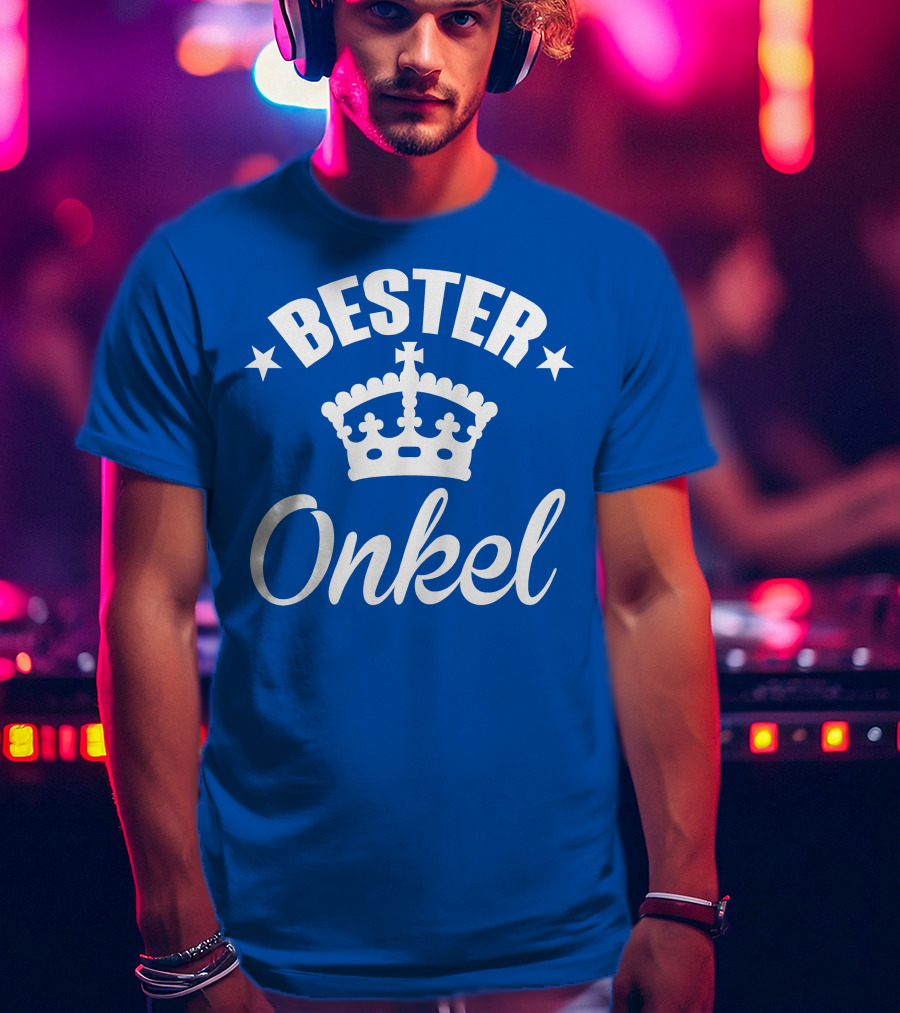 Bester Onkel Der Welt Krone-Star-Blaue Perfektion T-Shirt