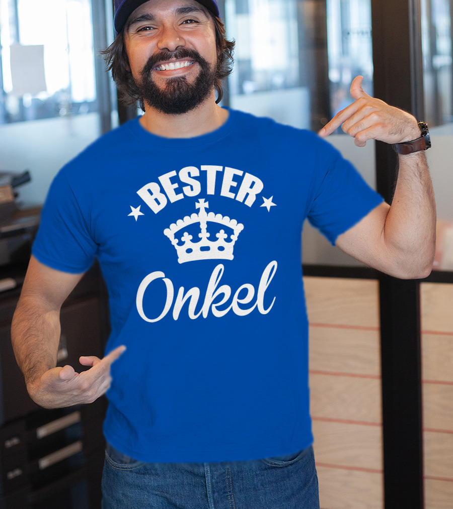 Bester Onkel Der Welt Krone-Star-Blaue Perfektion T-Shirt