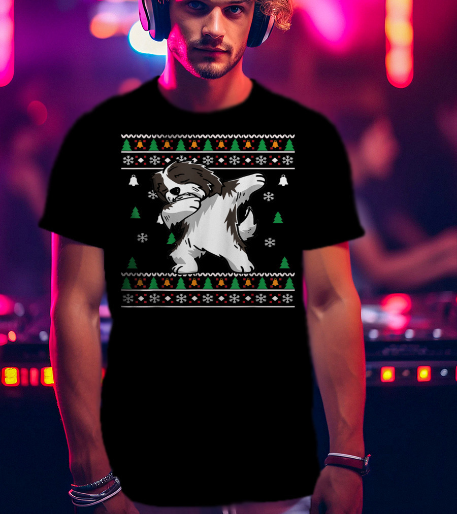 Funny Mens Havanese Christmas Dabbing Holiday T-Shirt