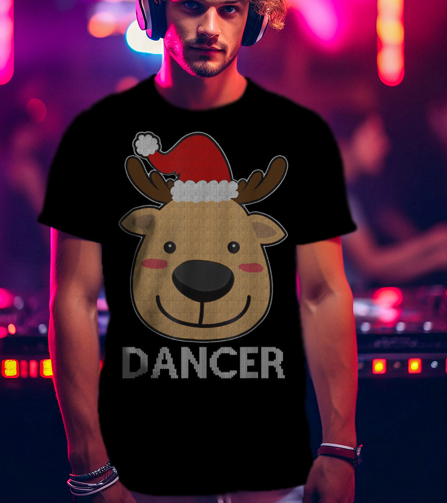 Santa Reindeer Dancer Ugly Christmas T-Shirt