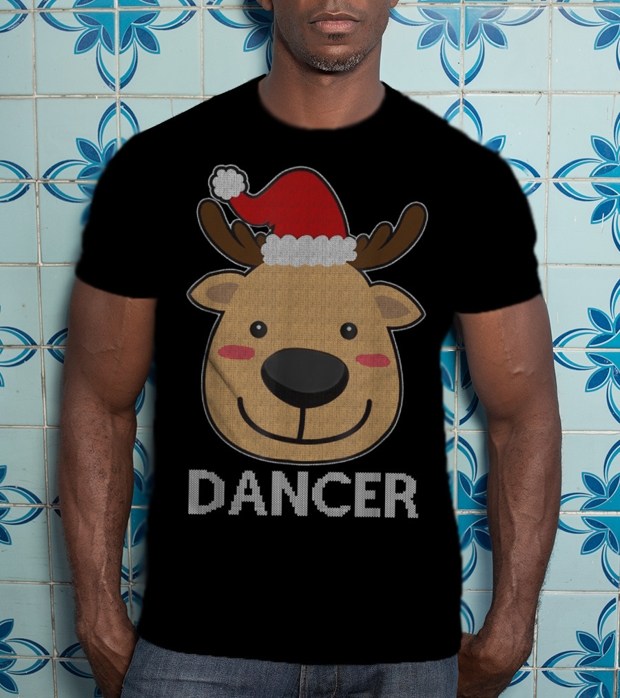 Santa Reindeer Dancer Ugly Christmas T-Shirt