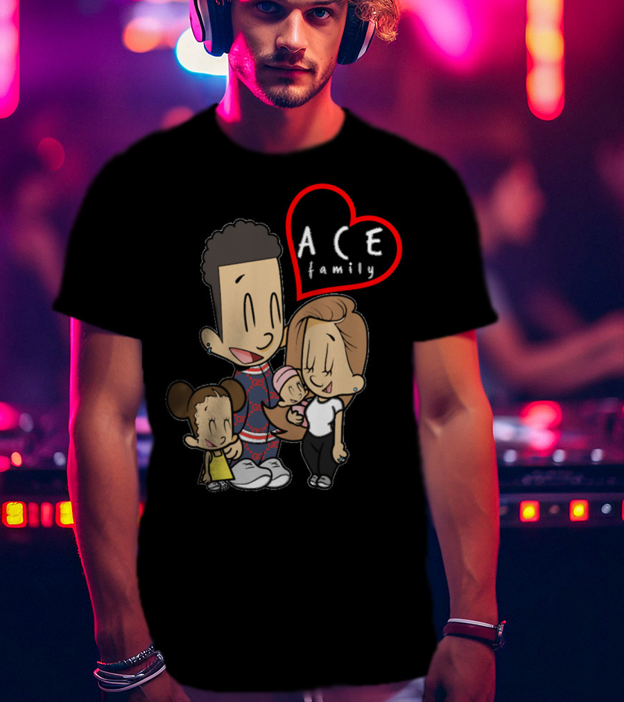 Ace Family Cartoon Heart Merck T-Shirt