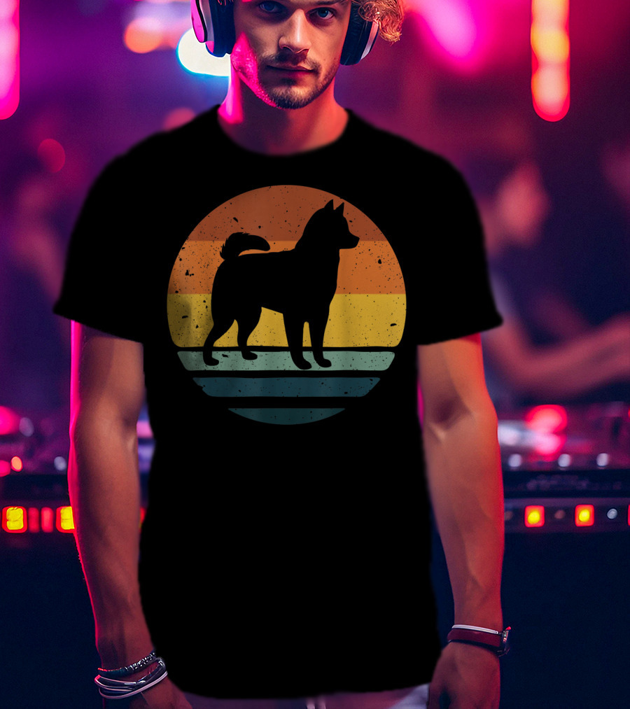 Alaskan Klee Kai Vintage Dog Sunset T-Shirt
