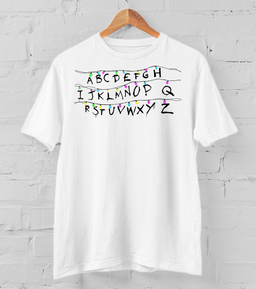 Alphabet Christmas Lights Inspired By Stranger Xmas Abc T-Shirt