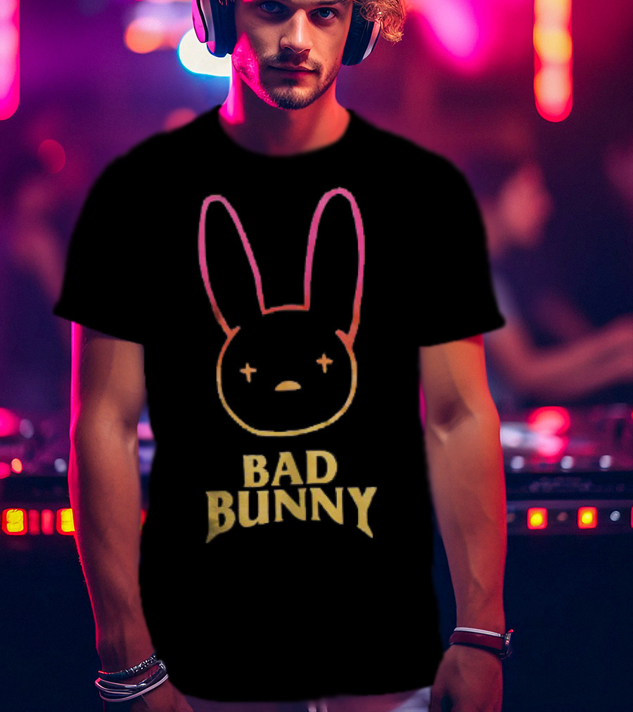 Bad Bunny Faded Gradient Bunny Face T-Shirt