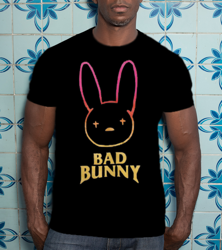 Bad Bunny Faded Gradient Bunny Face T-Shirt