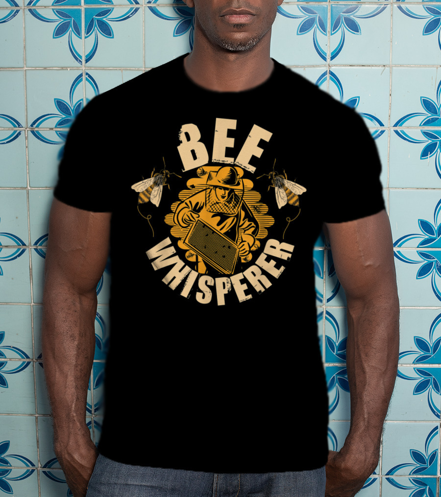 Bee Whisperer Beekeeper Vintage Graphic With Honeybees T-Shirt