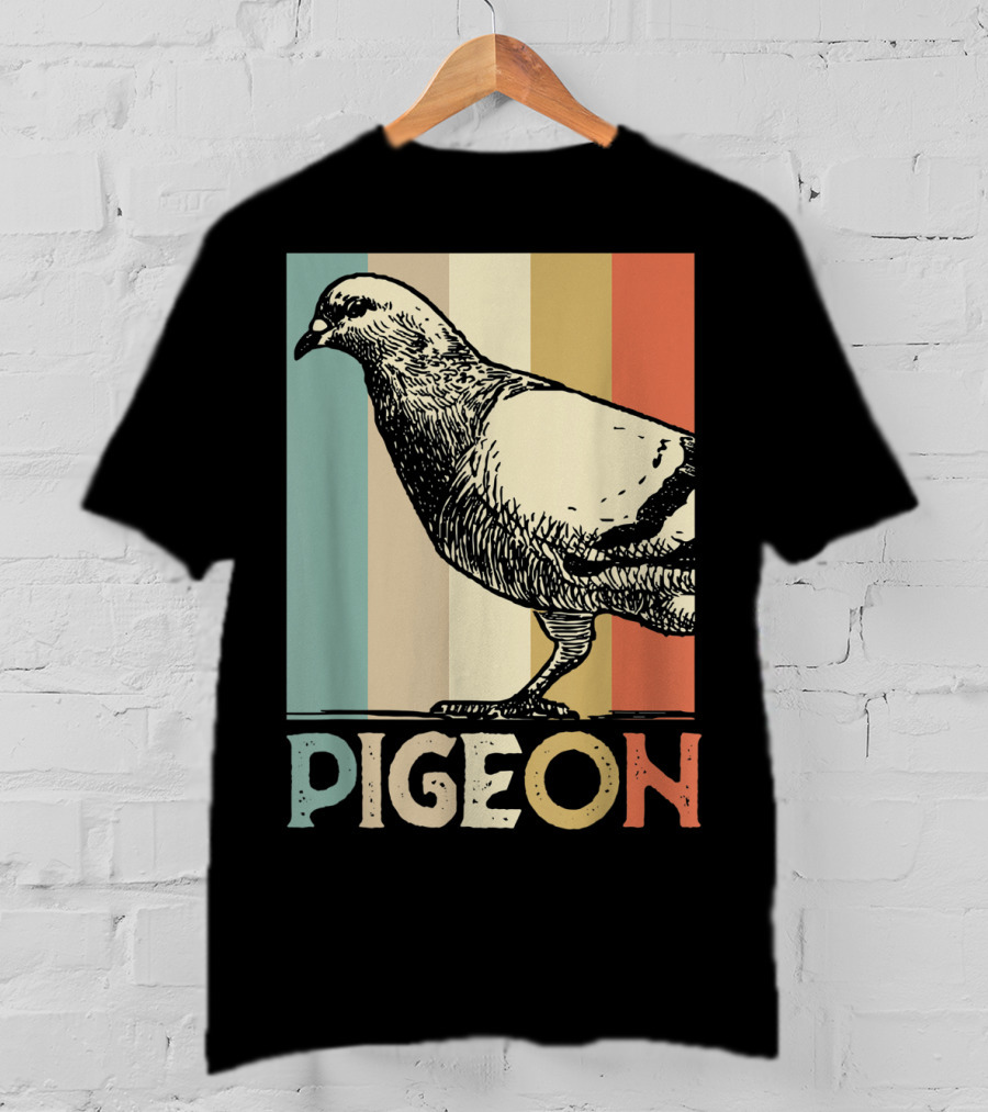 Pigeon Breeder Racing Retro Bird Stripes T-Shirt