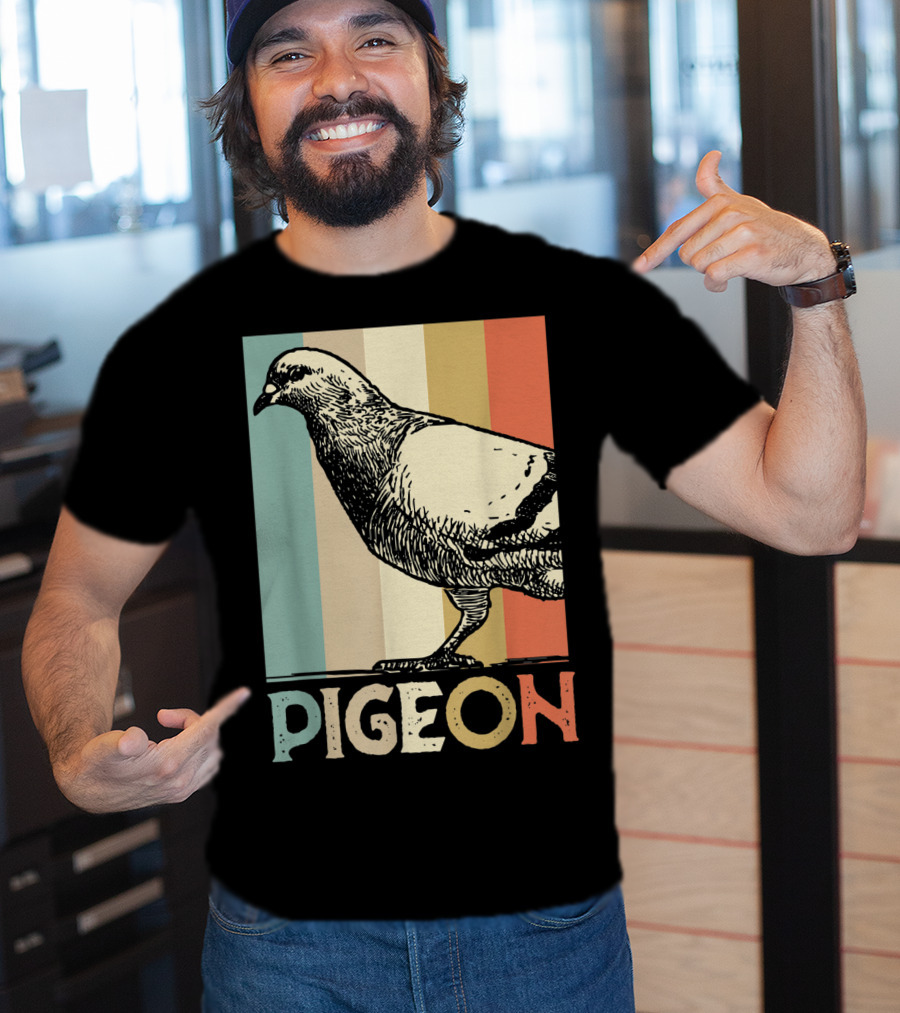 Pigeon Breeder Racing Retro Bird Stripes T-Shirt