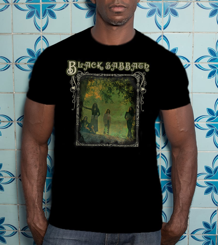 Black Sabbath Trees Photo Framed Band Image T-Shirt