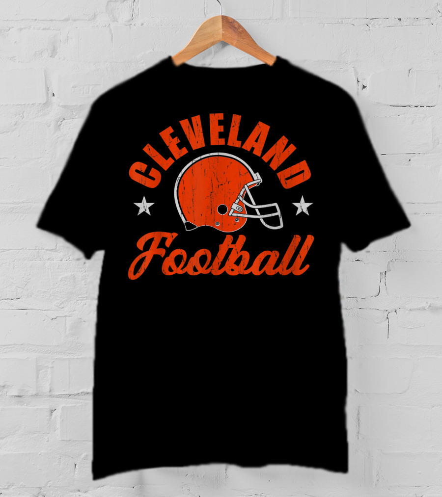 Cleveland Football Ohio State Helmet Stars T-Shirt