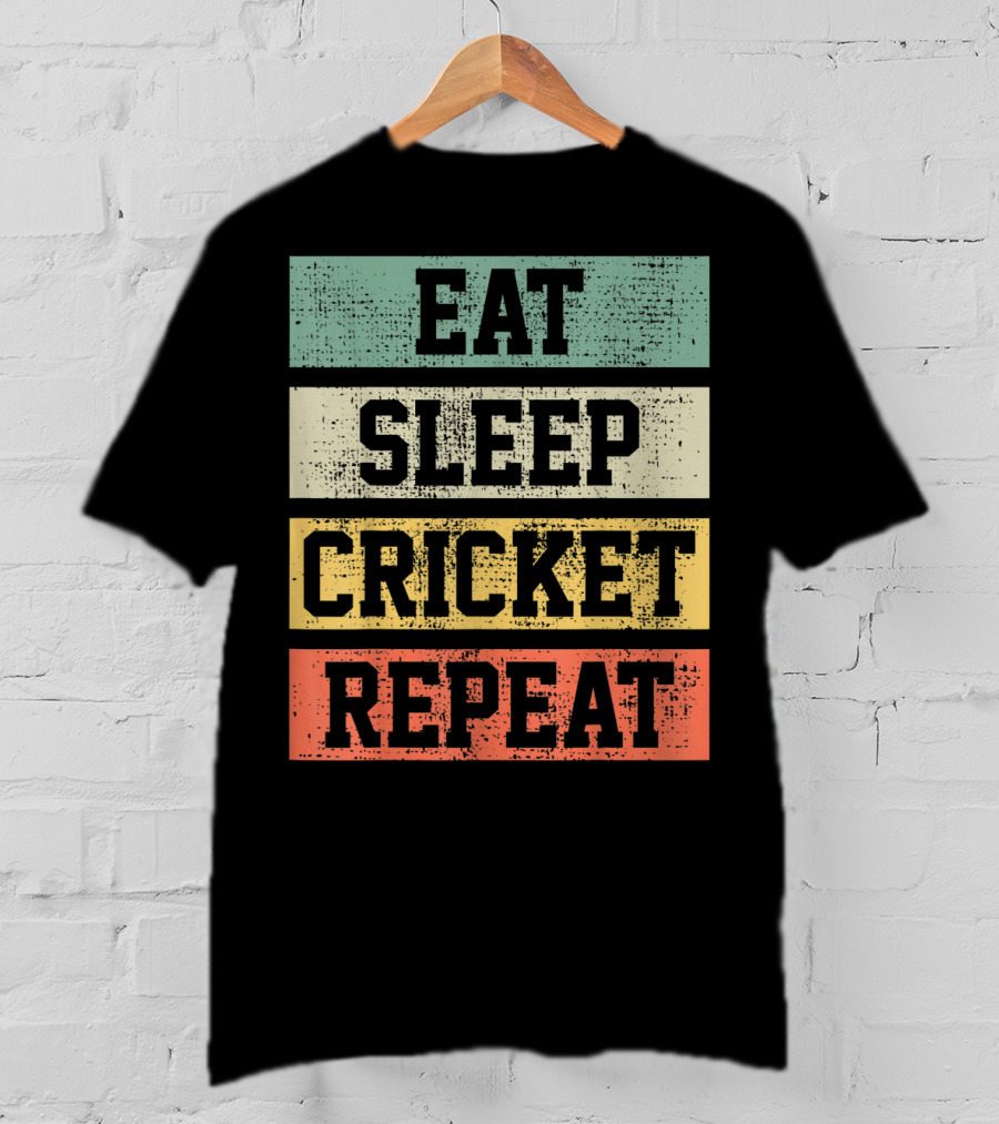 Eat Sleep Cricket Repeat Vintage Player Coach T-Shirt