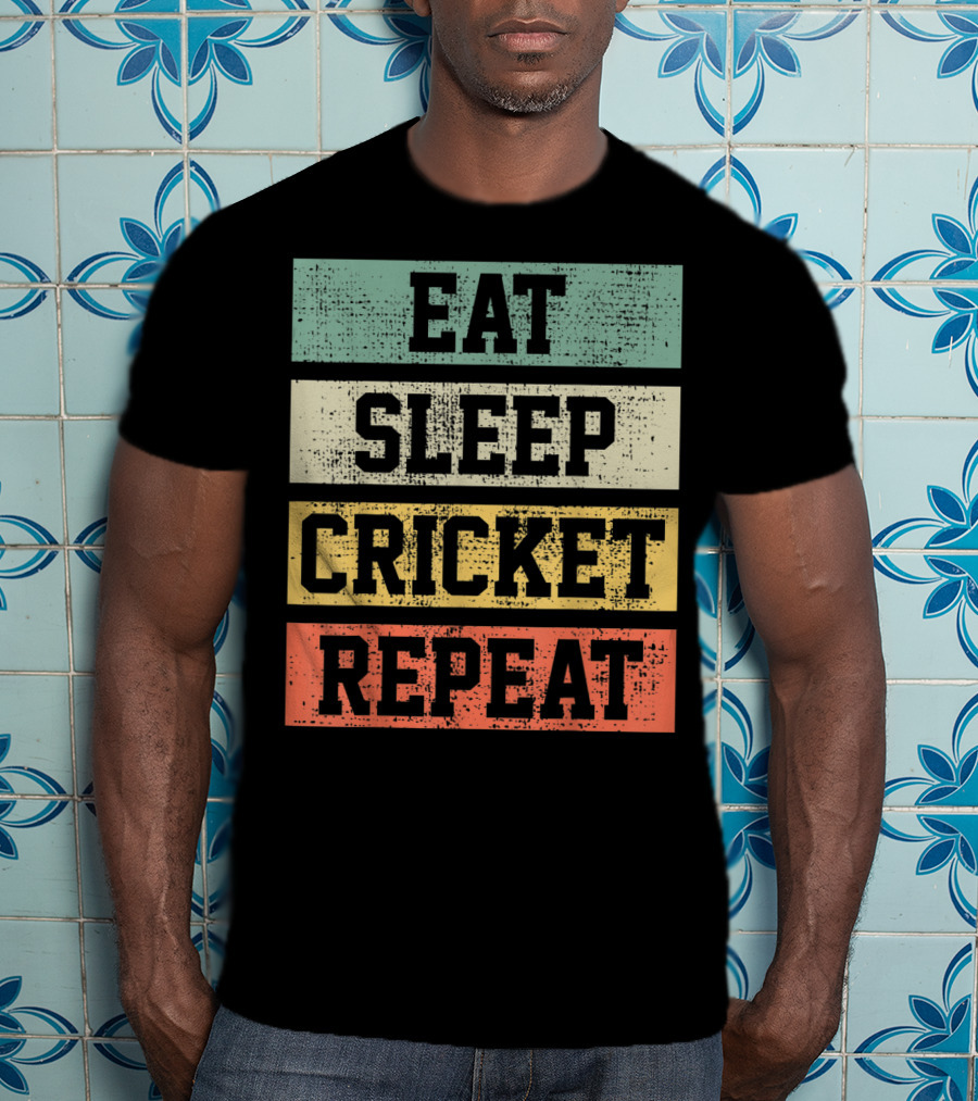 Eat Sleep Cricket Repeat Vintage Player Coach T-Shirt