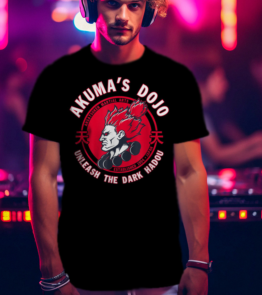 Akuma's Dojo Unleash The Dark Hadou Ansatsuken Martial Arts Japan T-Shirt