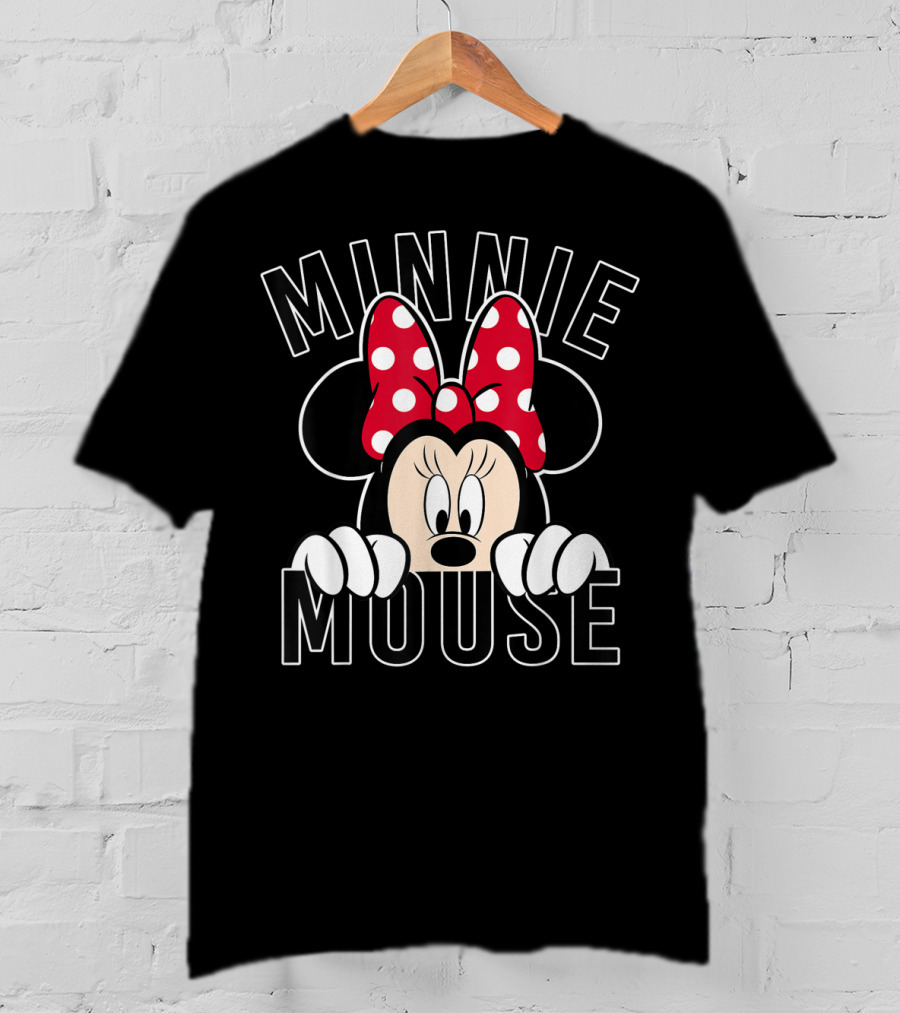 Minnie Mouse Peeking Rock The Dots Minnie T-Shirt