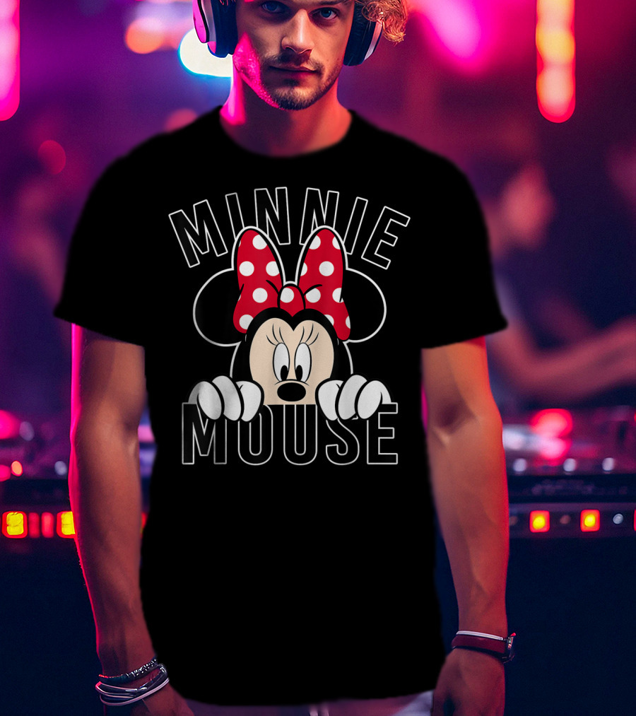 Minnie Mouse Peeking Rock The Dots Minnie T-Shirt