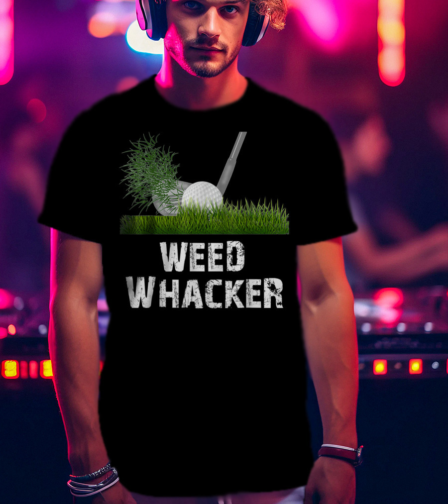 Weed Whacker Distressed Funny Golf Ball Grass T-Shirt