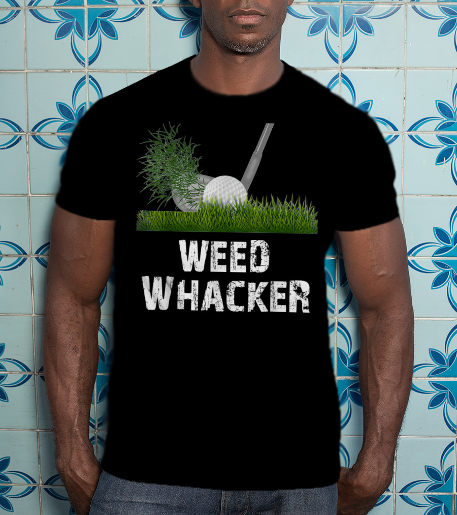 Weed Whacker Distressed Funny Golf Ball Grass T-Shirt