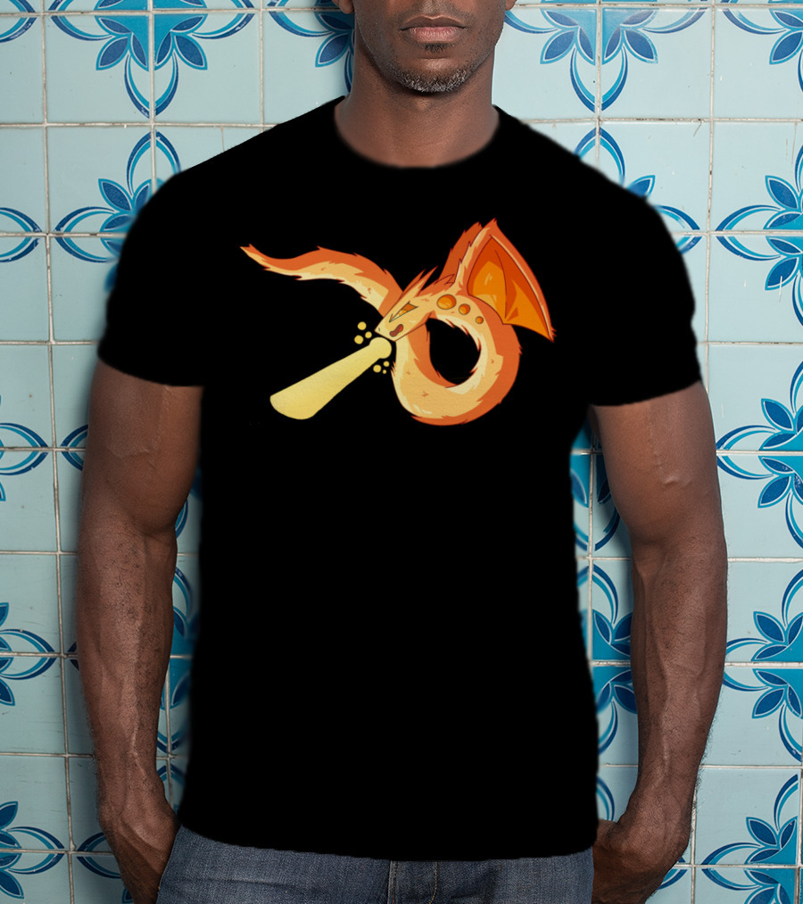 Dragon Flame Fiery Serpent Breathing Light Beam T-Shirt