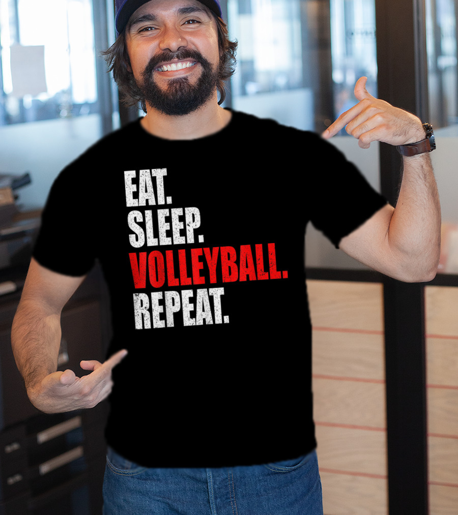 Eat Sleep Volleyball Repeat Volleyball Player Life Cycle T-Shirt