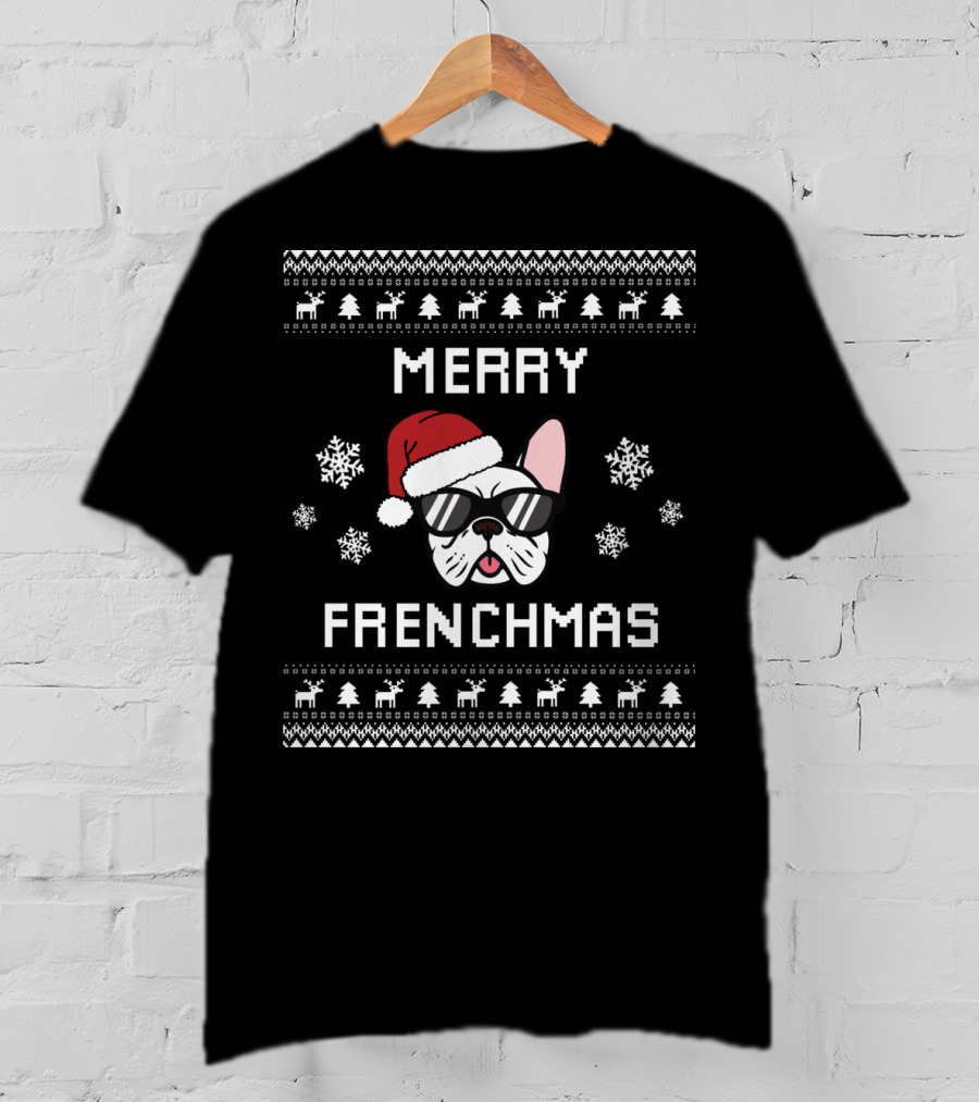 Merry Frenchmas French Bulldog Christmas Frenchie T-Shirt
