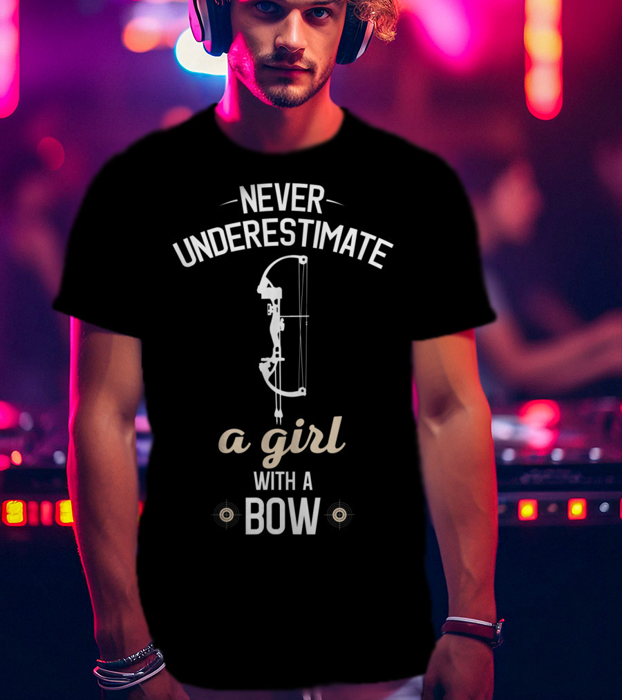 Never Underestimate A Girl With A Bow Archery T-Shirt