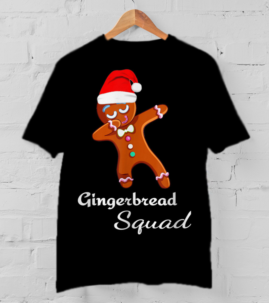Gingers For Life Dabbing Gingerbread Squad With Santa Hat T-Shirt
