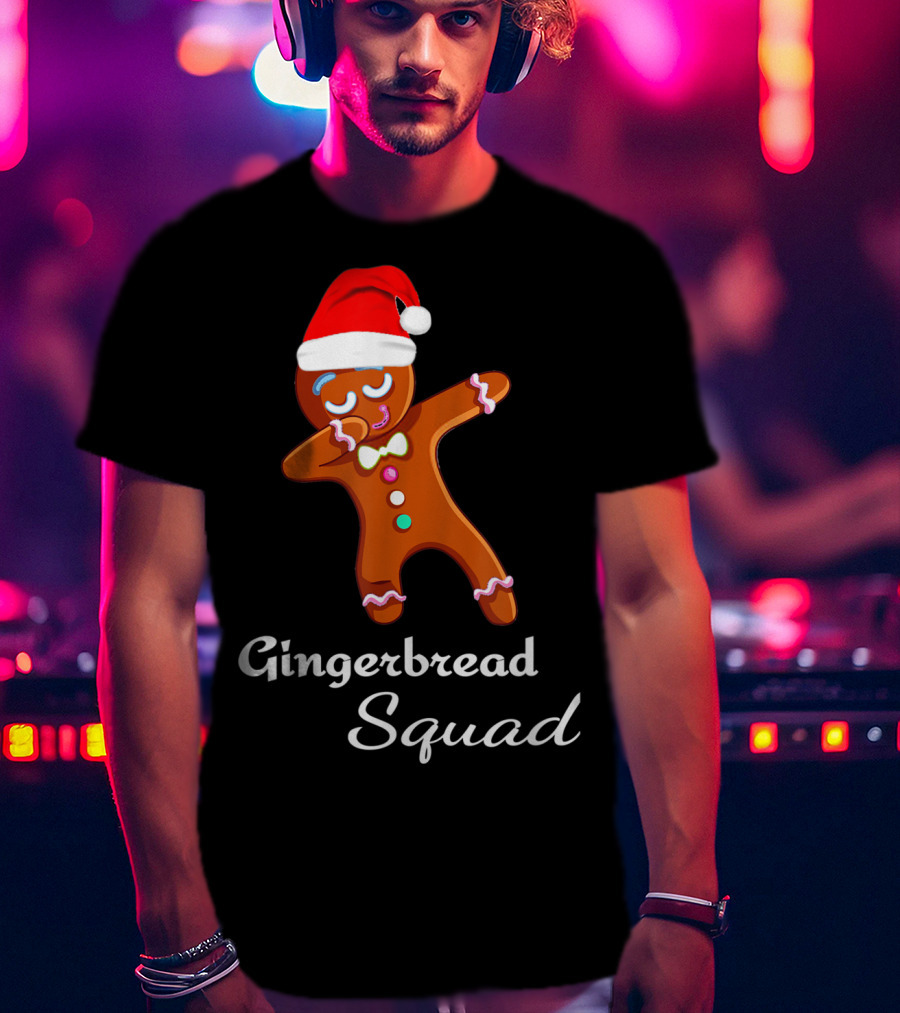 Gingers For Life Dabbing Gingerbread Squad With Santa Hat T-Shirt
