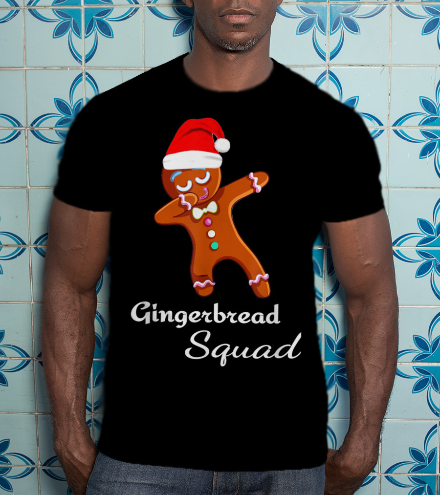 Gingers For Life Dabbing Gingerbread Squad With Santa Hat T-Shirt