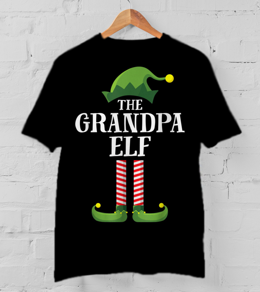 The Grandpa Elf Christmas Holiday Group Matching Family T-Shirt
