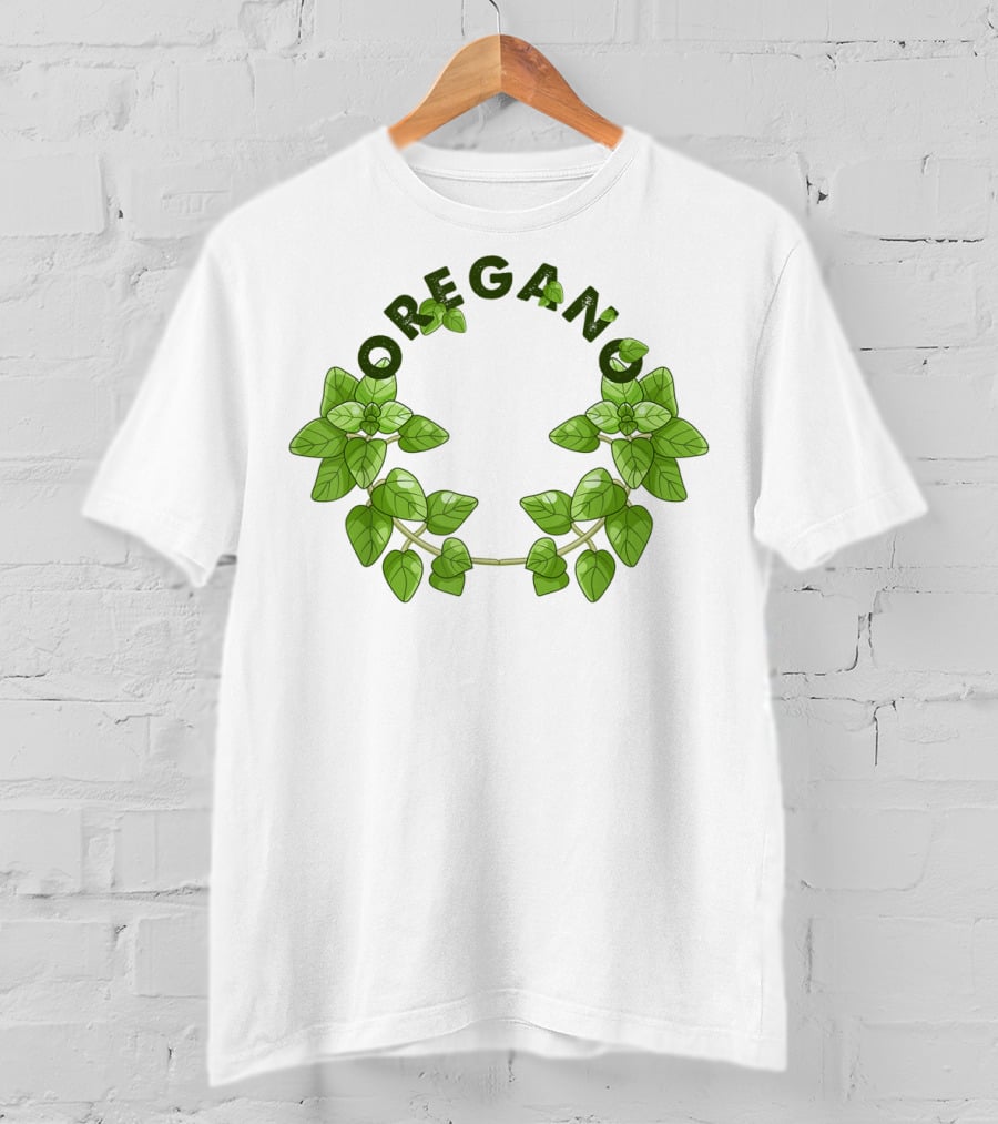Oregano Herb Collectors Green Leaf Wreath T-Shirt