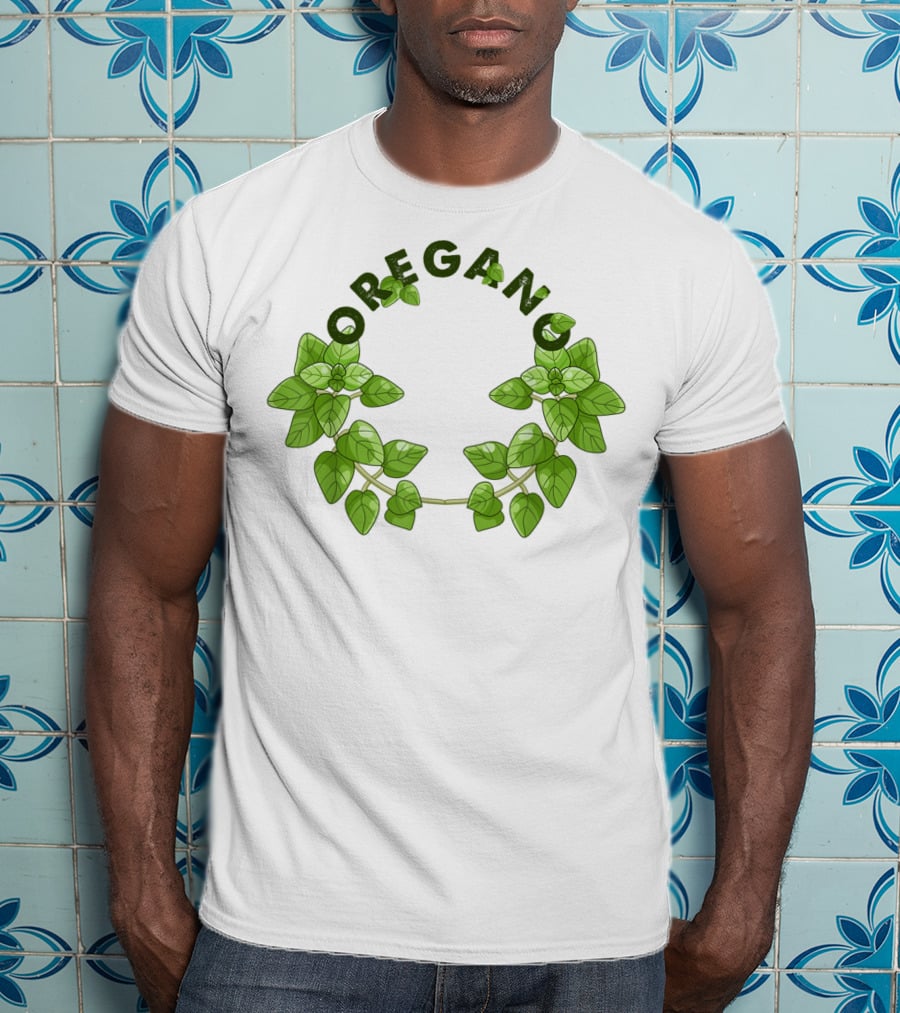 Oregano Herb Collectors Green Leaf Wreath T-Shirt