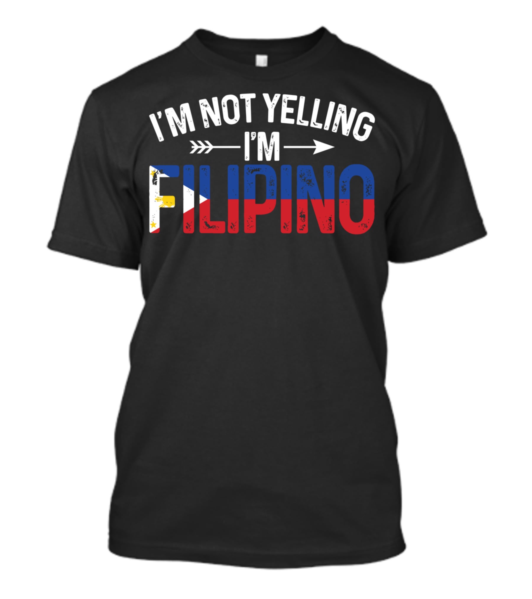I'm Not Yelling I'm Filipino With Philippines Flag Colors T-Shirt