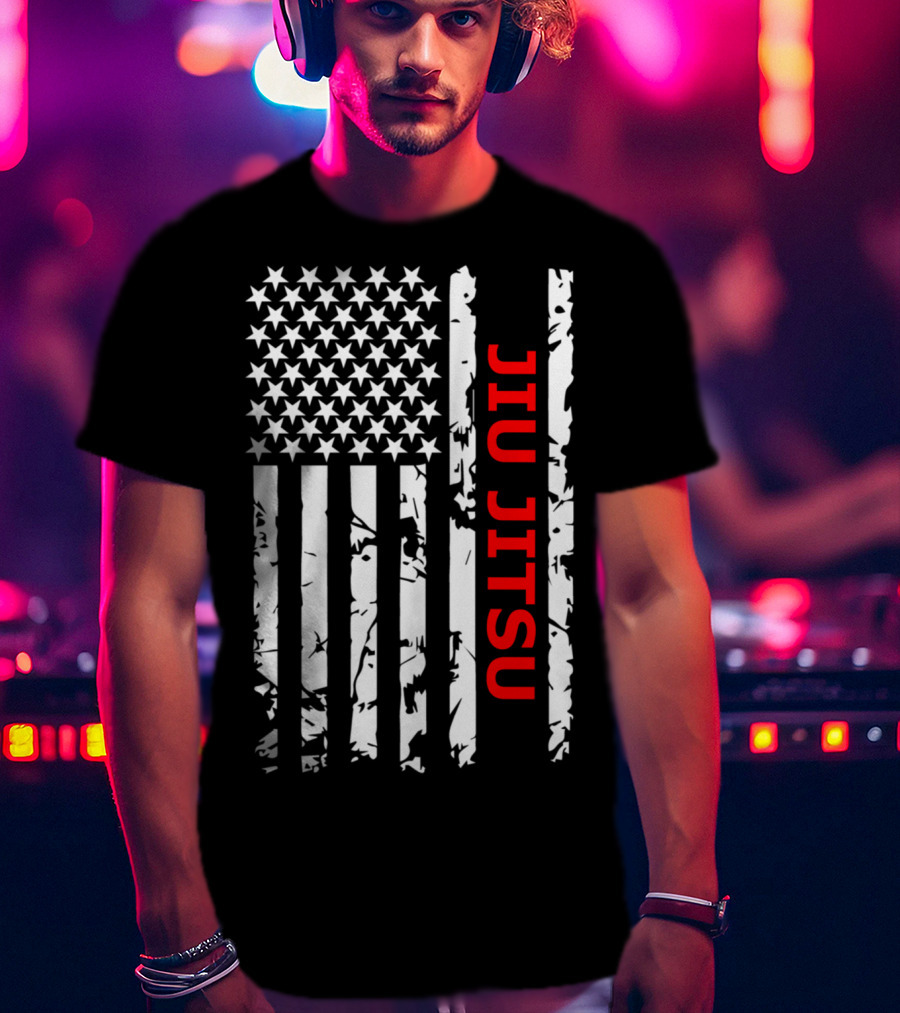 Jiu Jitsu American Flag T-Shirt