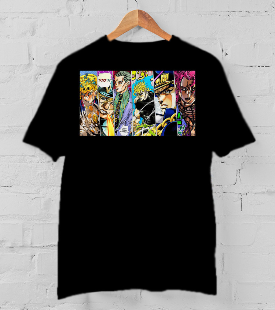 Jojo's Bizarre Adventure Characters Collage Comic Strip T-Shirt