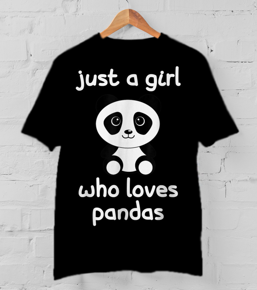 Just A Girl Who Loves Pandas Cute Panda Cartoon T-Shirt