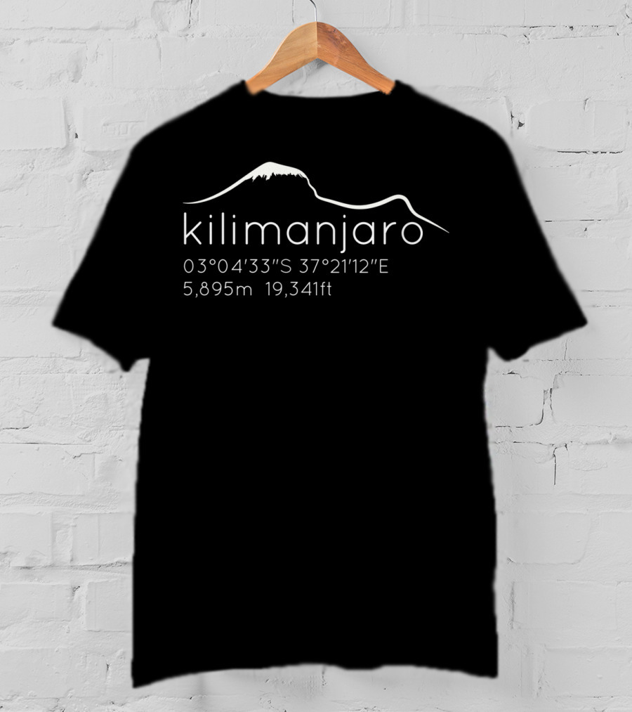 Kilimanjaro 03°04'33S 37°21'12E 5,895m 19,341ft T-Shirt