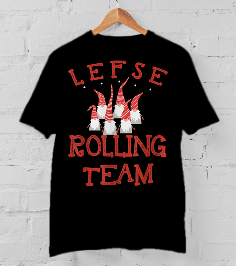 Lefse Rolling Team Norway Gnome Family T-Shirt
