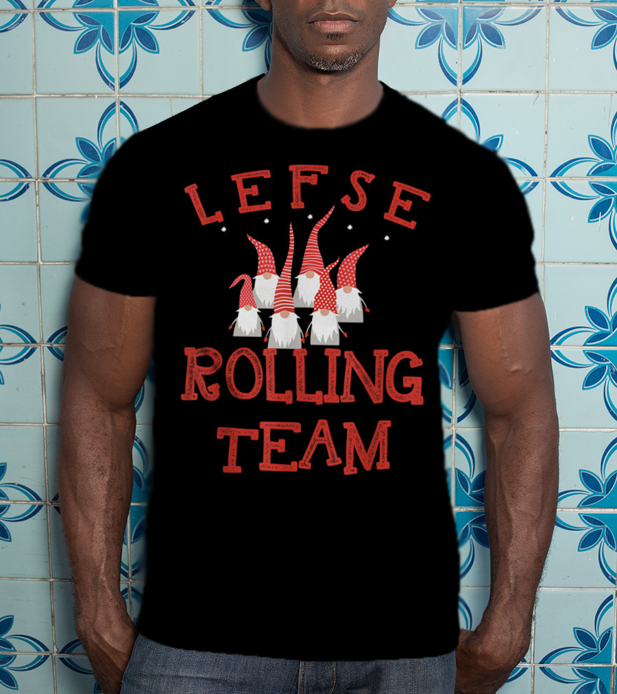 Lefse Rolling Team Norway Gnome Family T-Shirt