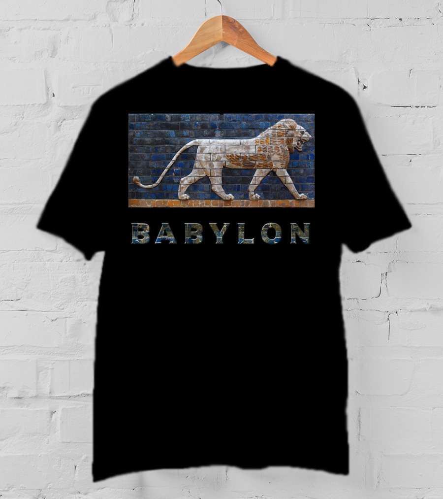 Babylon Lion Stone Mosaic Ancient T-Shirt