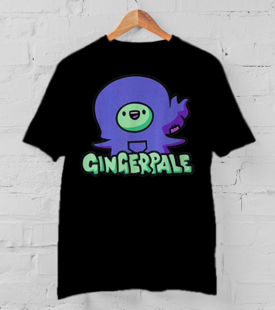 Gingerpale Cute Character With Purple And Green T-Shirt